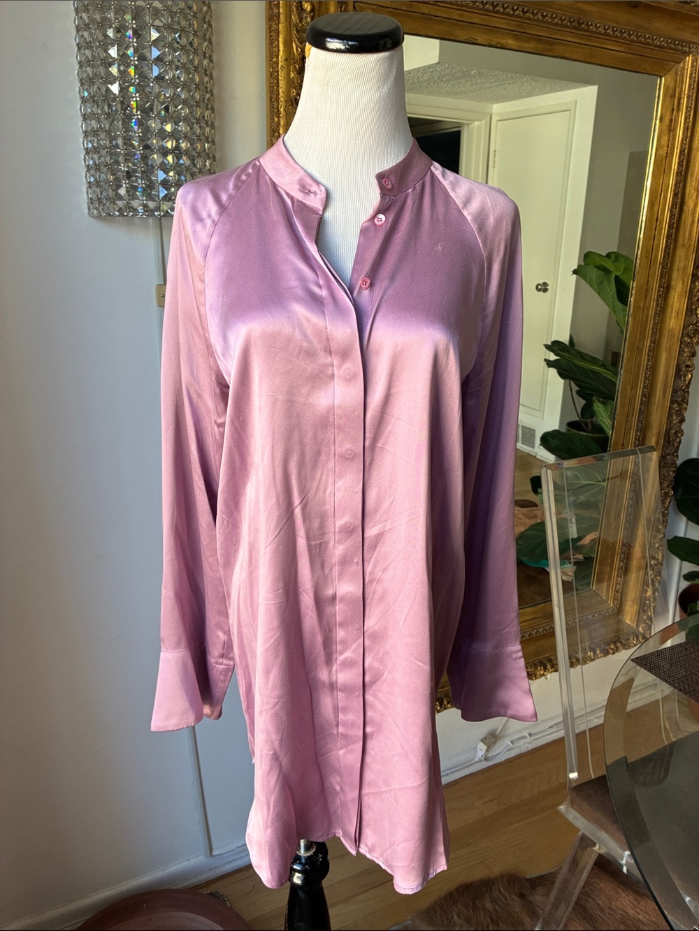 Equipment femme Silky purple Long-Sleeve Women's dress size small
